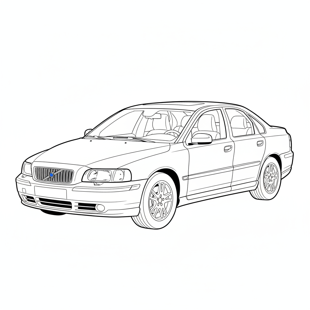 VOLVO S80 coloring page preview