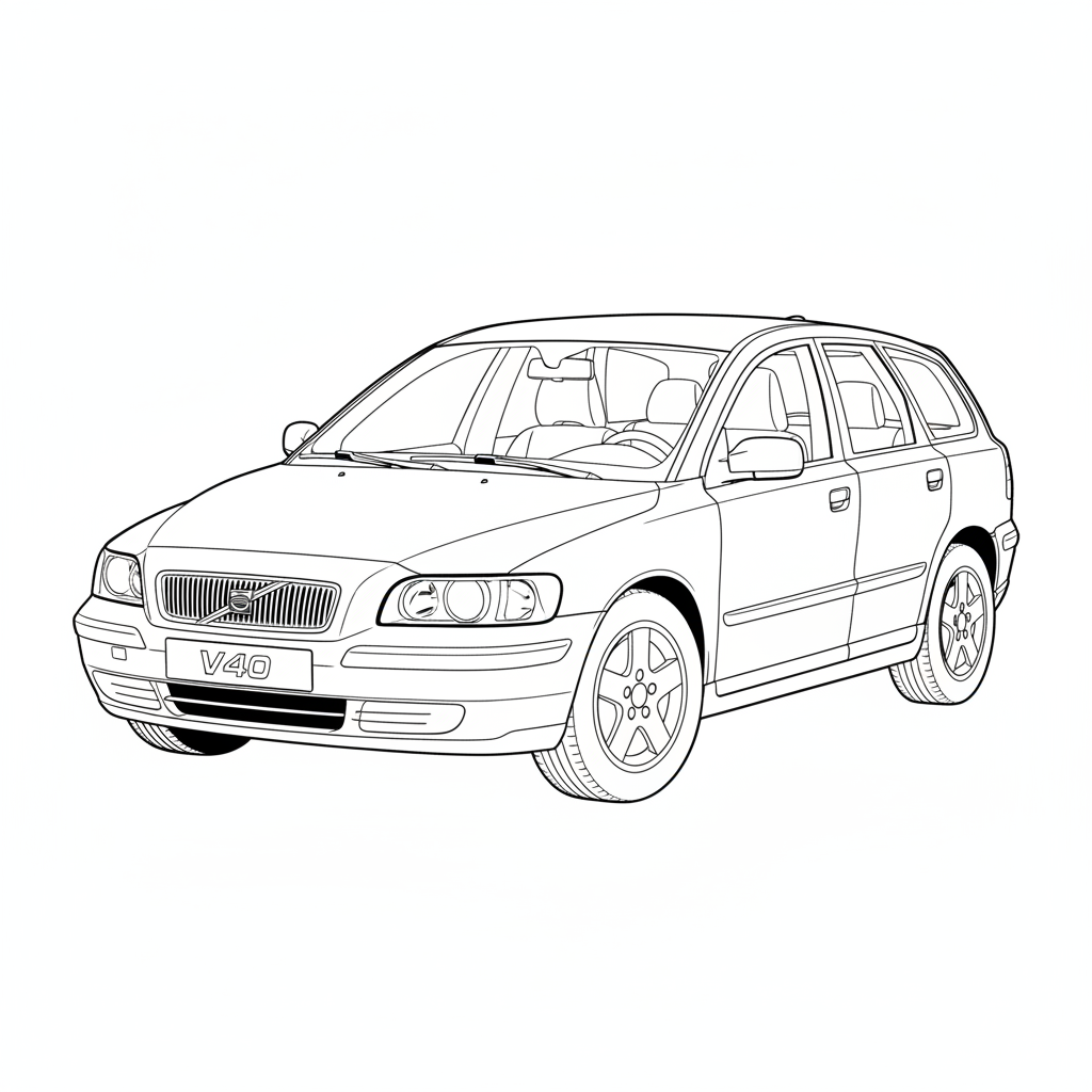 VOLVO V40 coloring page preview