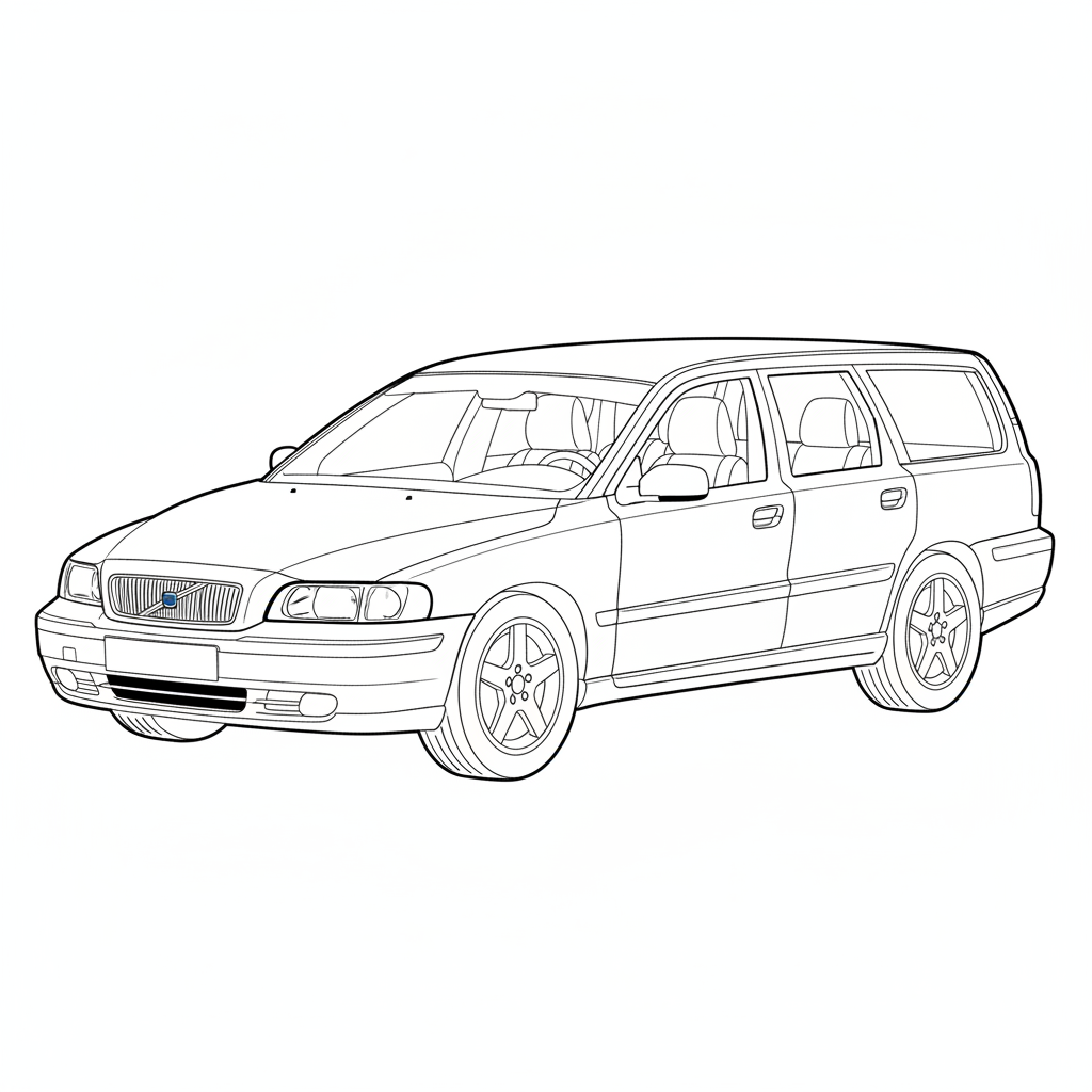 VOLVO V70 coloring page preview
