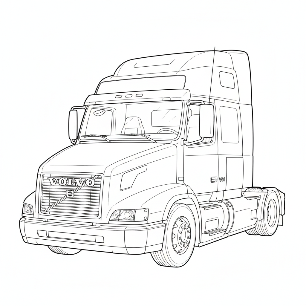VOLVO VN coloring page preview