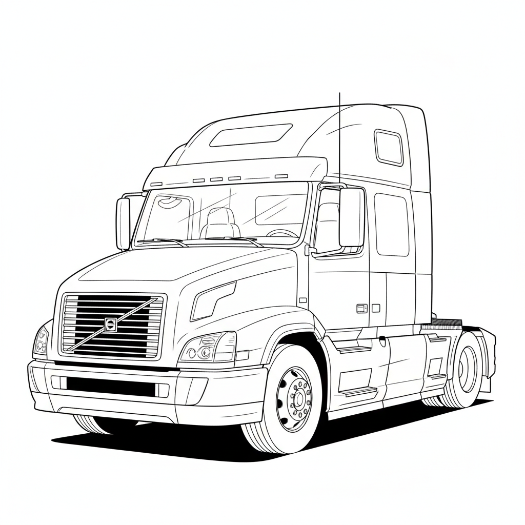 VOLVO VNL coloring page preview