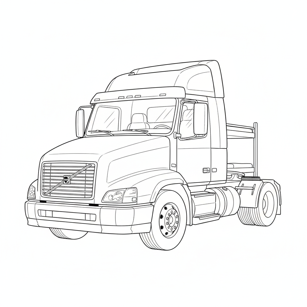 VOLVO VNM coloring page preview