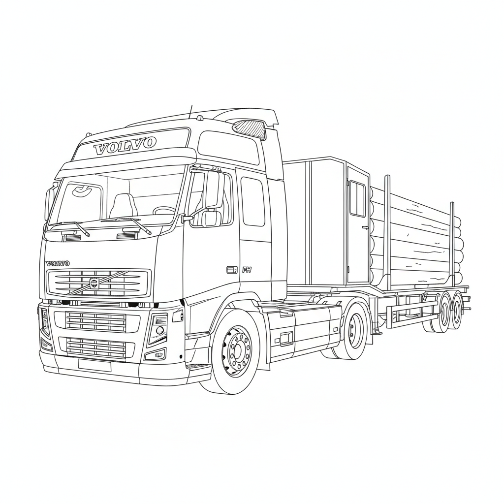 VOLVO Volvo Trailers coloring page preview