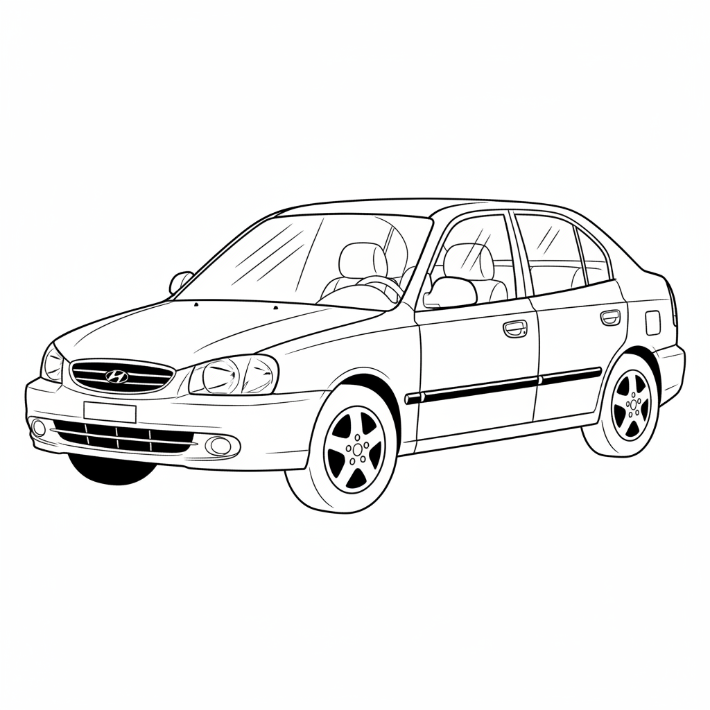 2001 HYUNDAI Accent coloring page