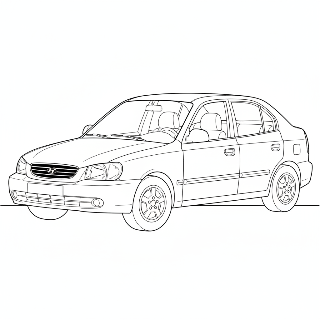 2002 HYUNDAI Accent coloring page
