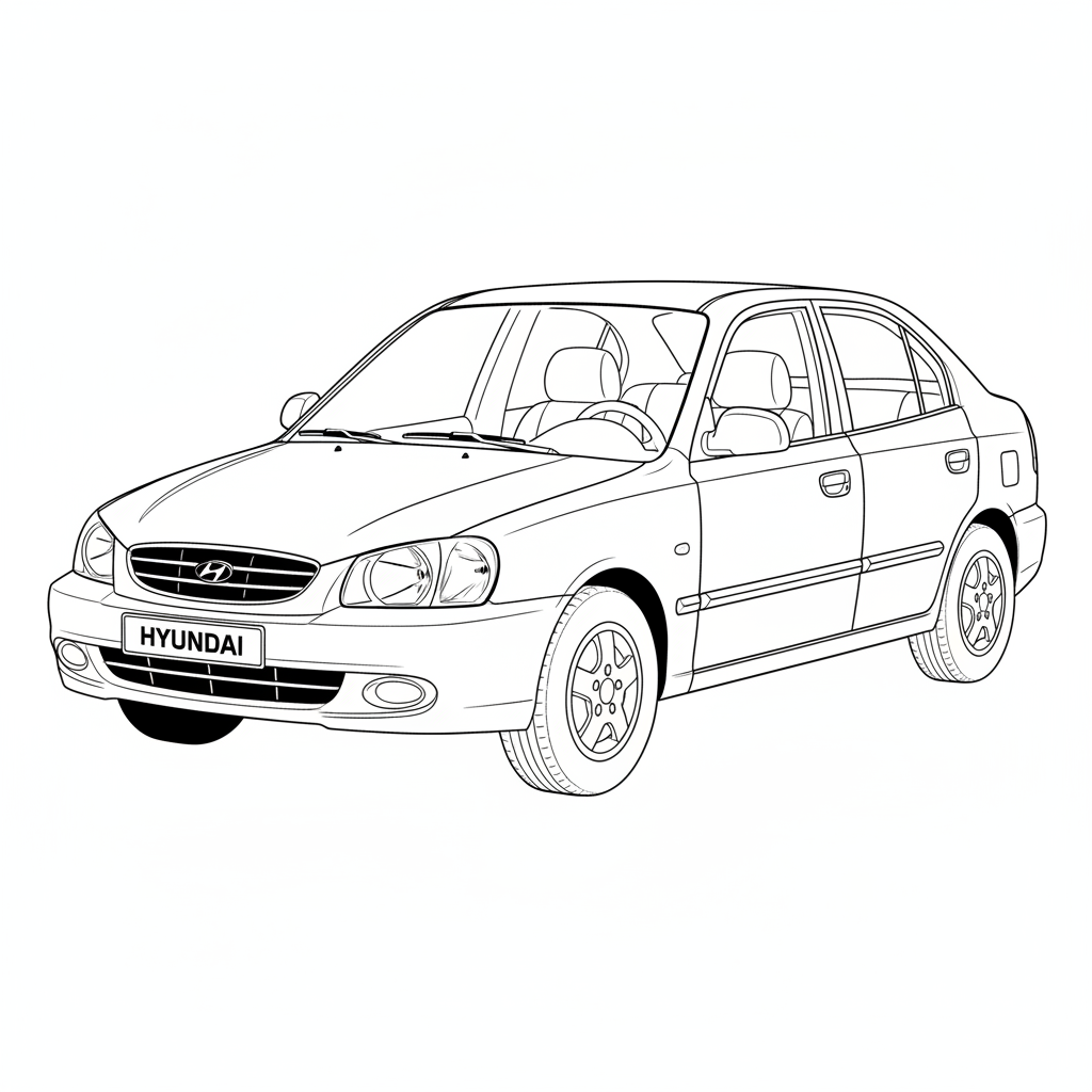 2003 HYUNDAI Accent coloring page
