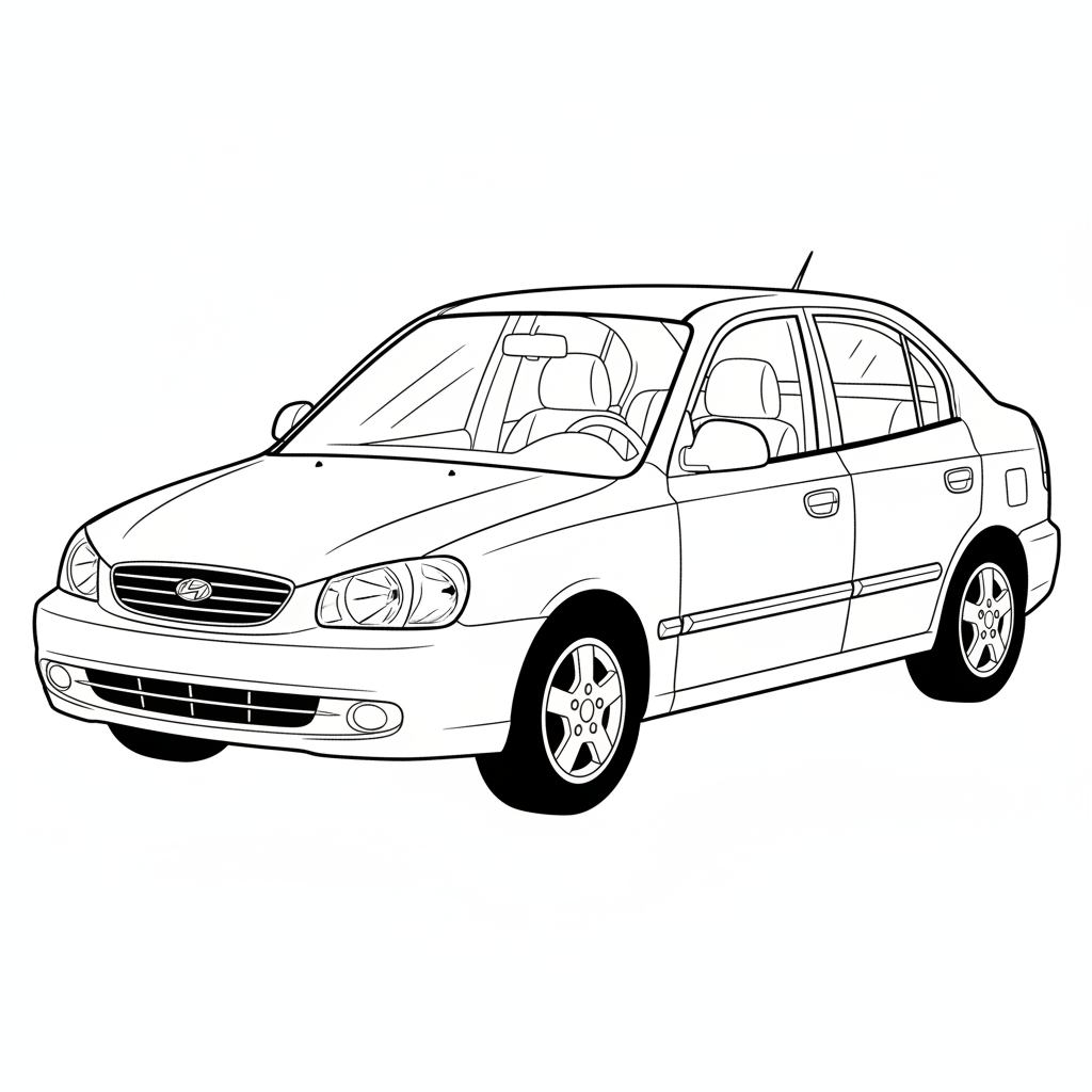 2004 HYUNDAI Accent coloring page