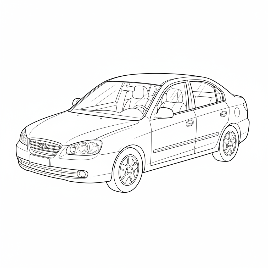 2004 HYUNDAI Elantra coloring page