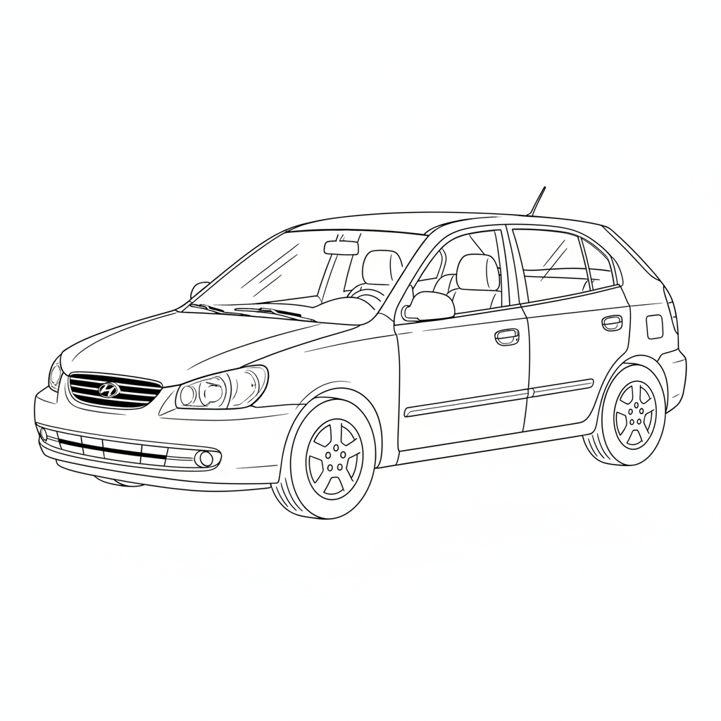 2007 HYUNDAI Accent coloring page