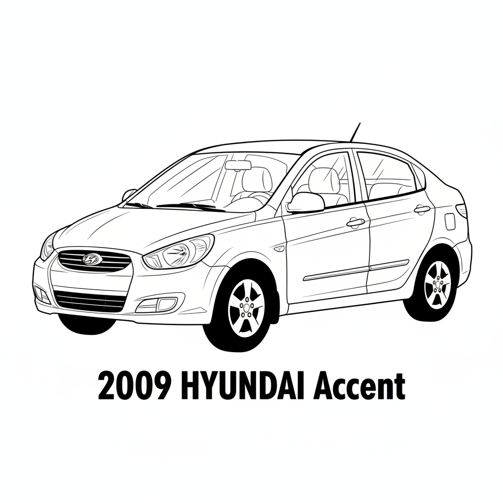 2009 HYUNDAI Accent coloring page
