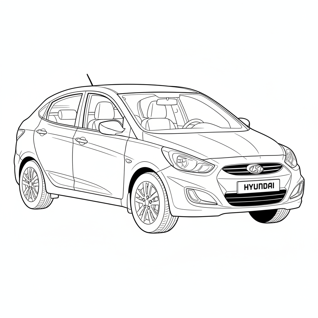 2010 HYUNDAI Accent coloring page