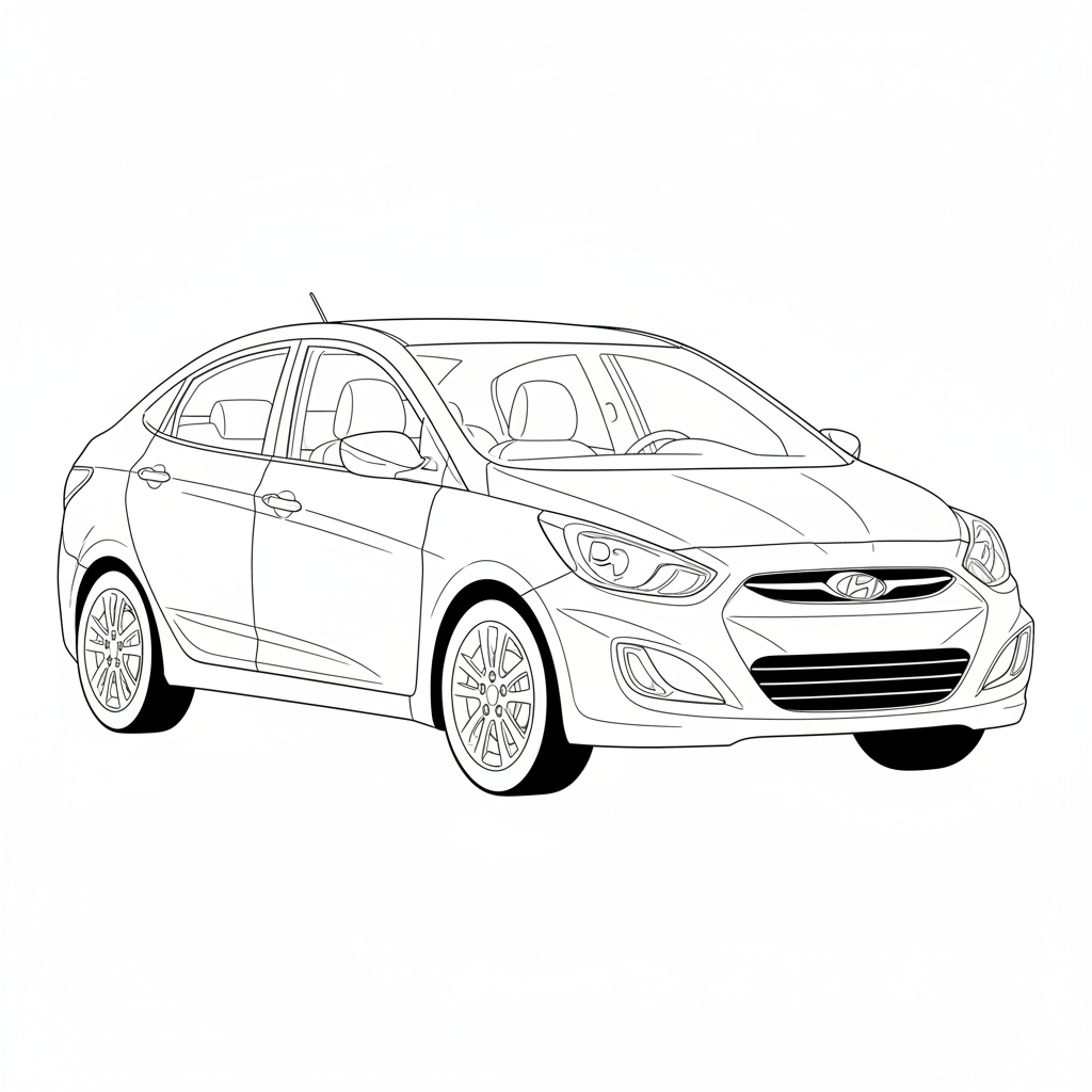 2014 HYUNDAI Accent coloring page