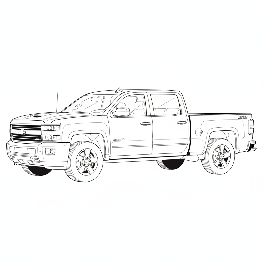 CHEVROLET 3500 coloring page preview