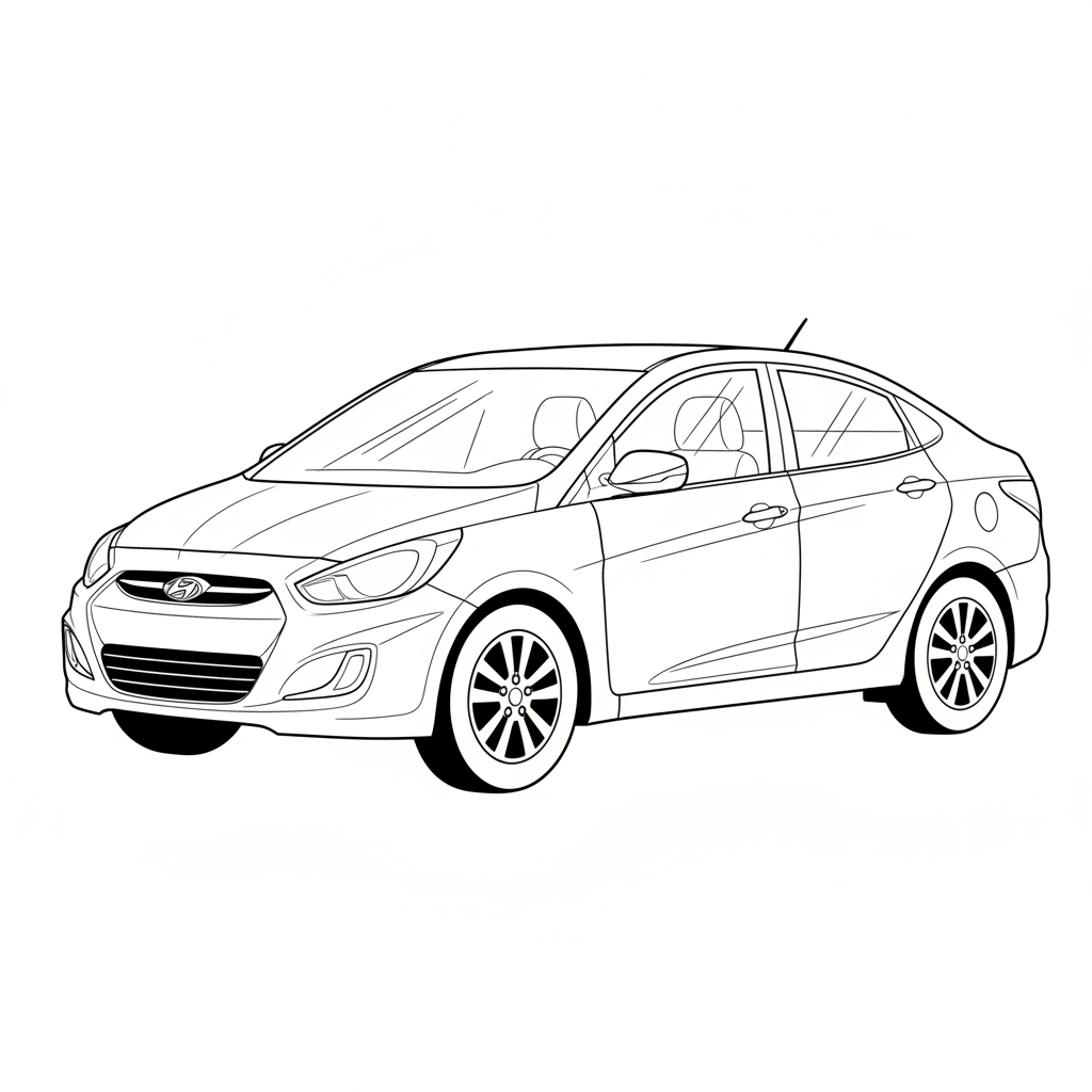 2016 HYUNDAI Accent coloring page
