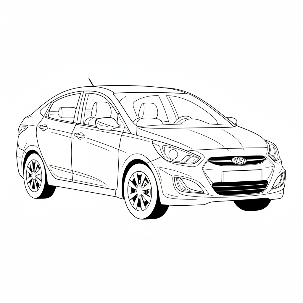 2017 HYUNDAI Accent coloring page
