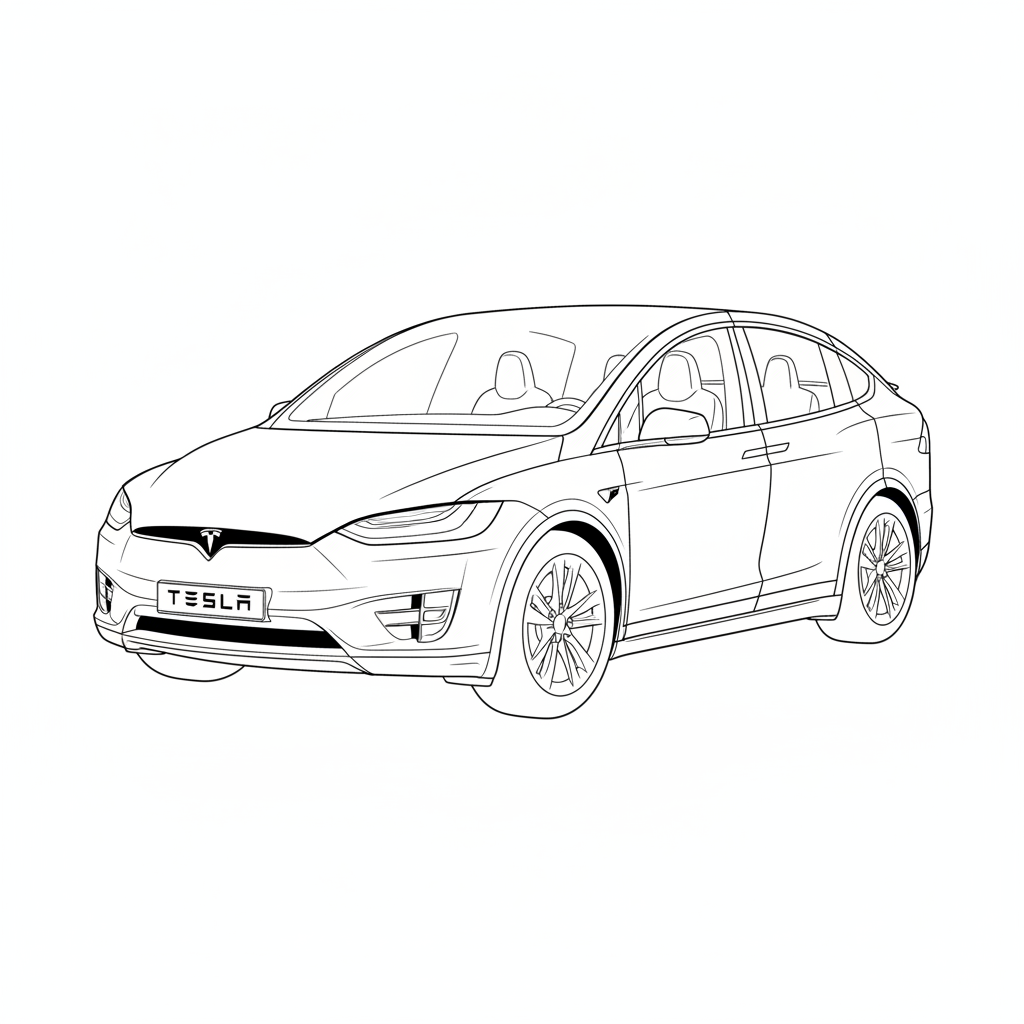 2017 TESLA Model X coloring page