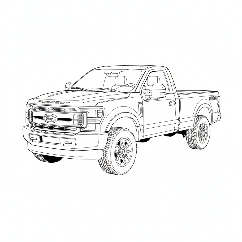 2018 FORD F-350 coloring page