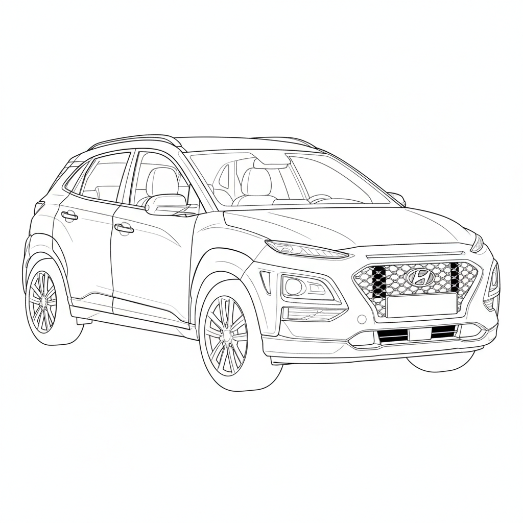 2018 HYUNDAI Kona coloring page
