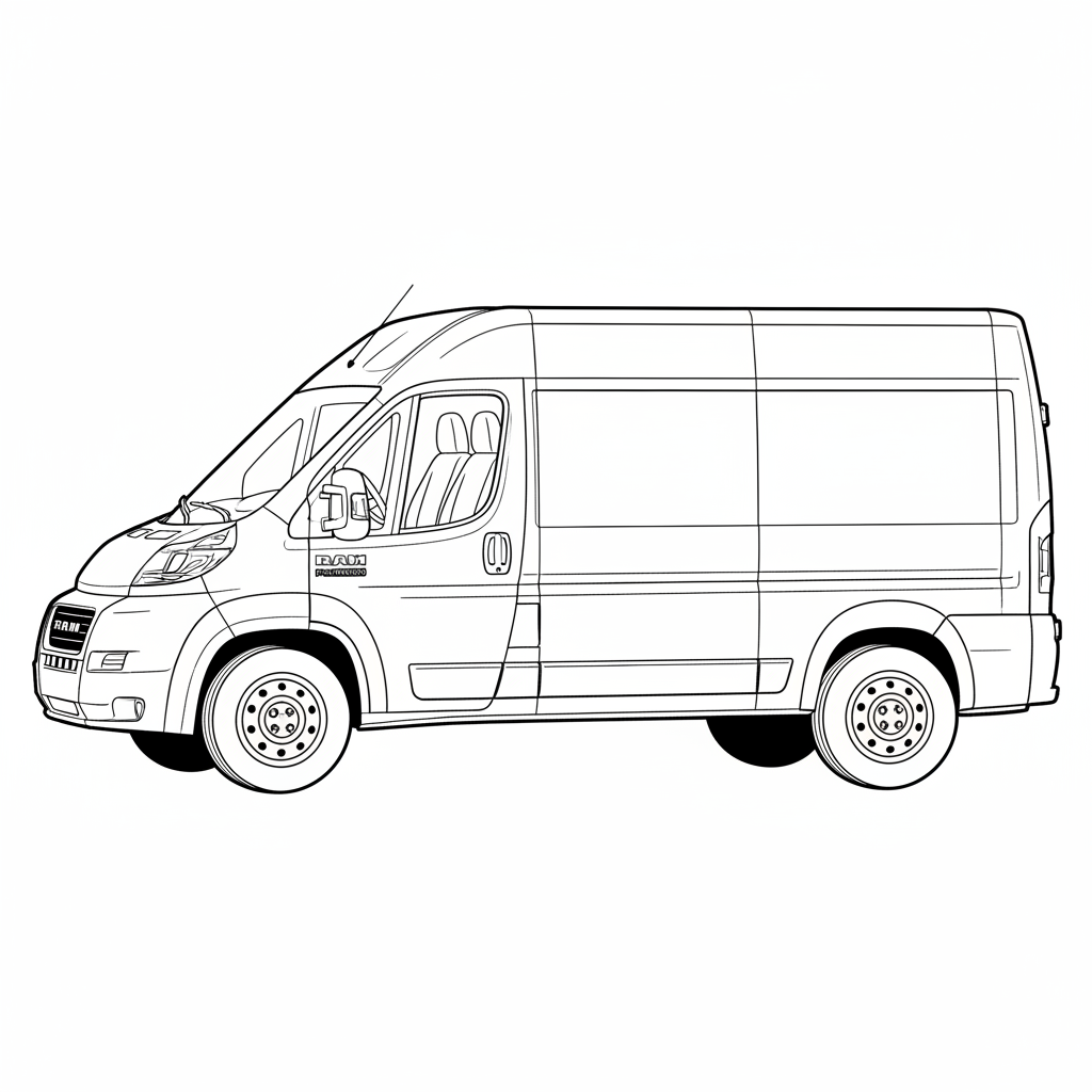 2018 ram ProMaster 1500 coloring page