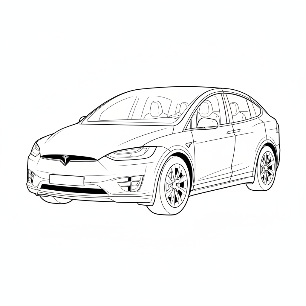 2018 TESLA Model X coloring page