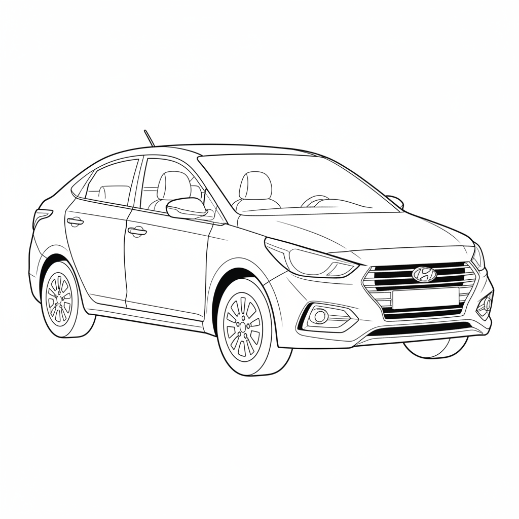 2019 HYUNDAI Accent coloring page