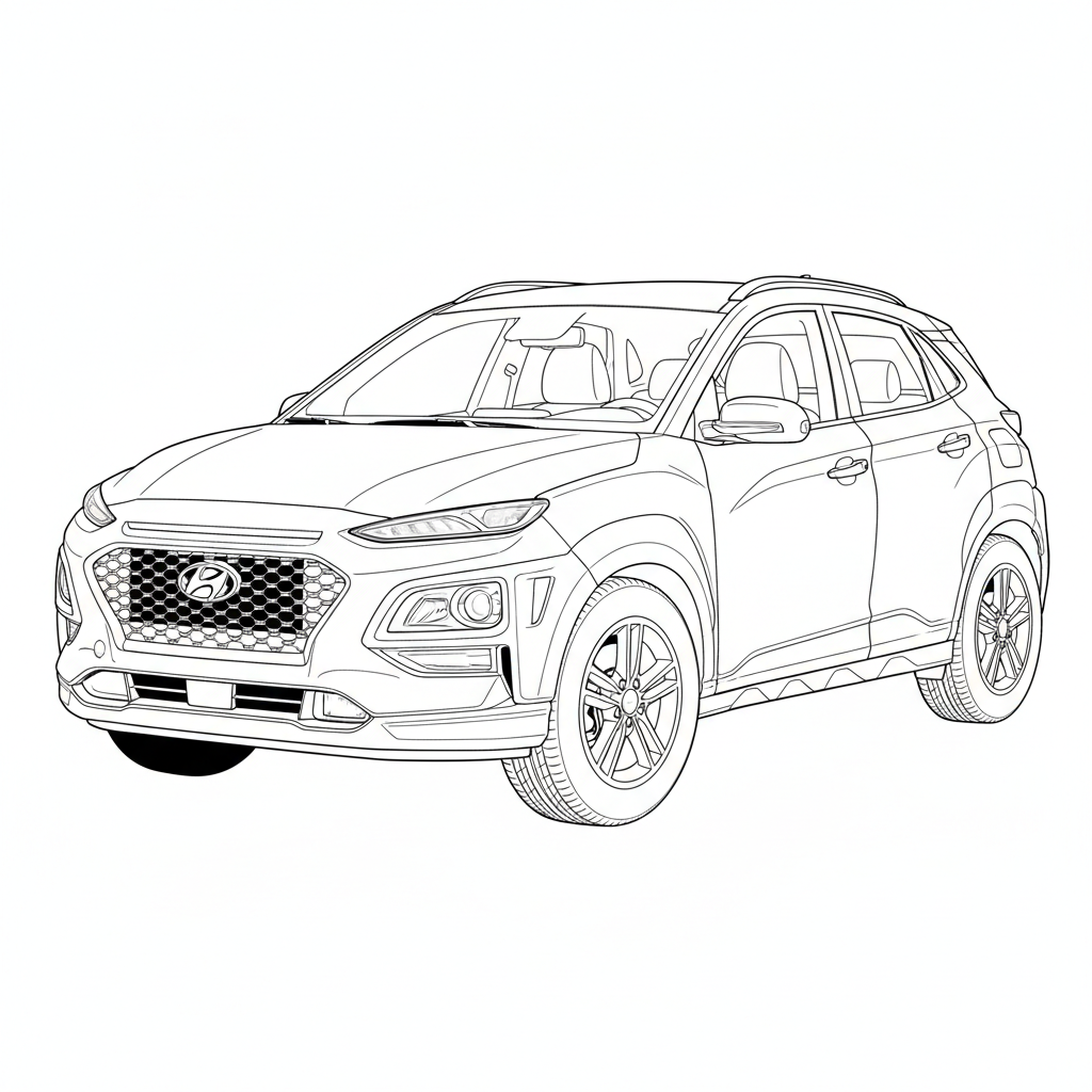 2019 HYUNDAI Kona coloring page