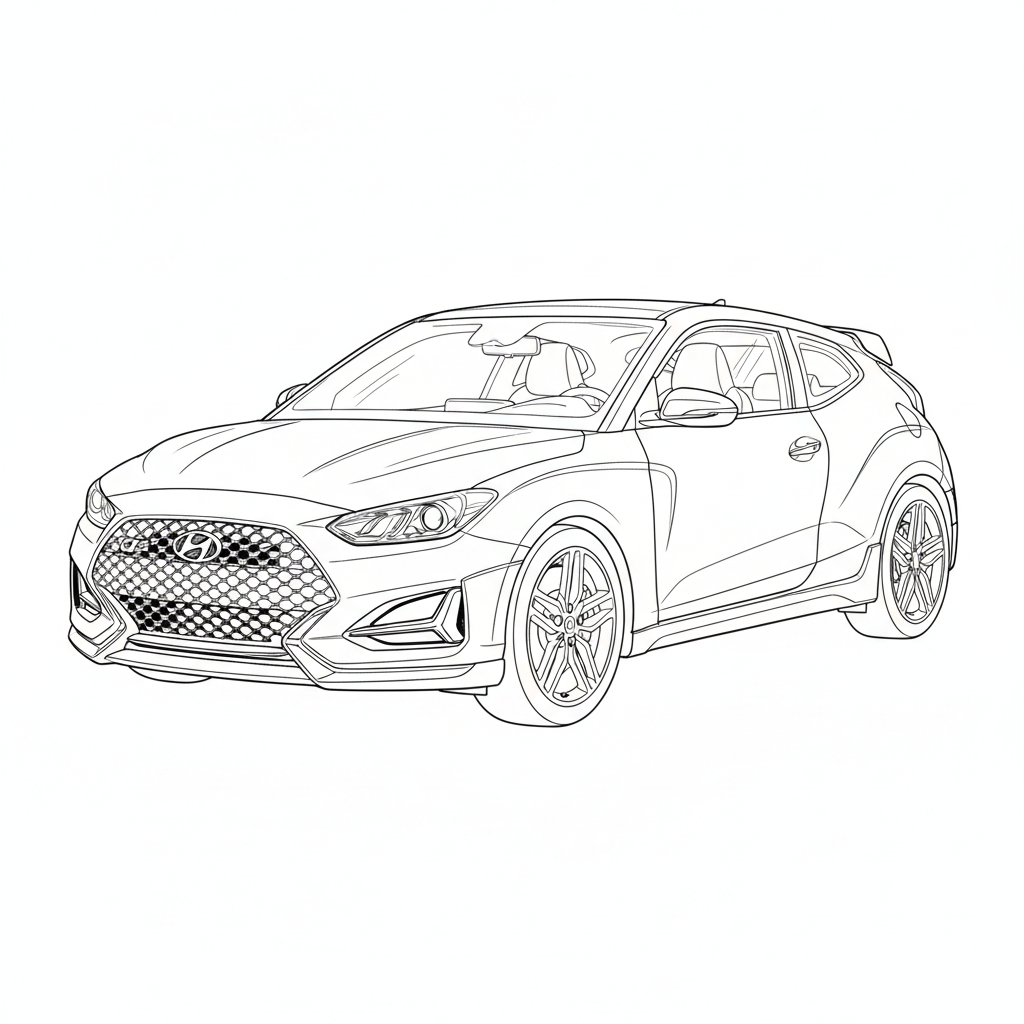 2019 HYUNDAI Veloster N coloring page