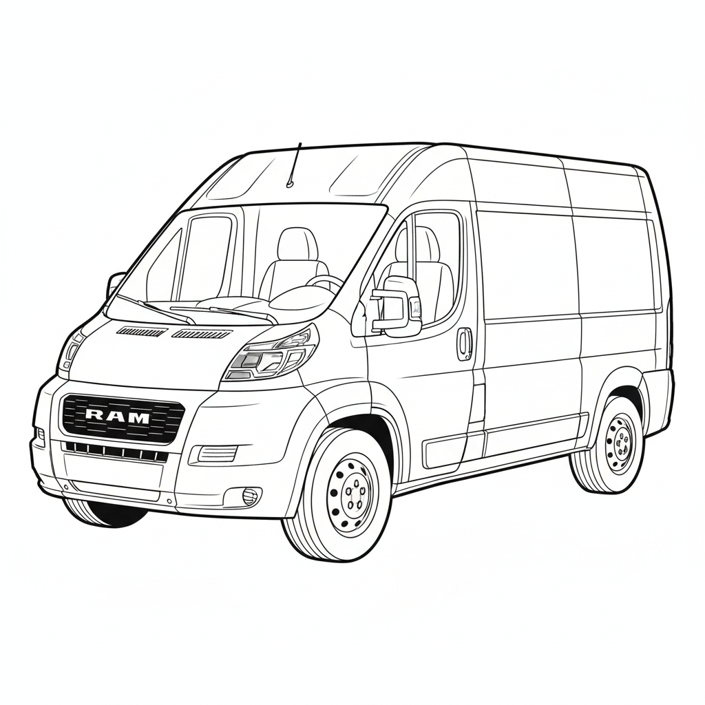2019 ram ProMaster 1500 coloring page