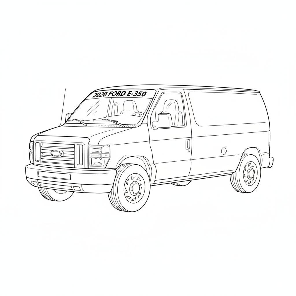 2020 FORD E-350 coloring page