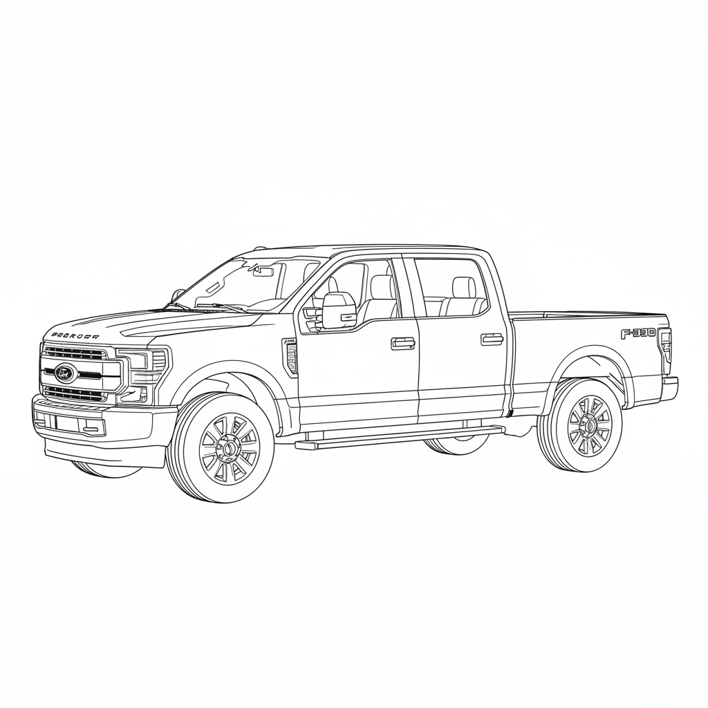 2020 FORD F-350 coloring page