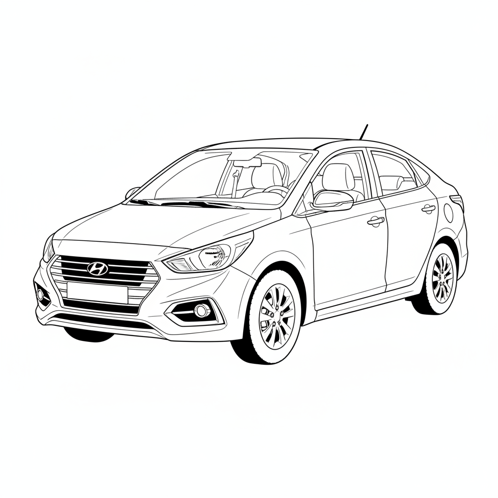 2020 HYUNDAI Accent coloring page