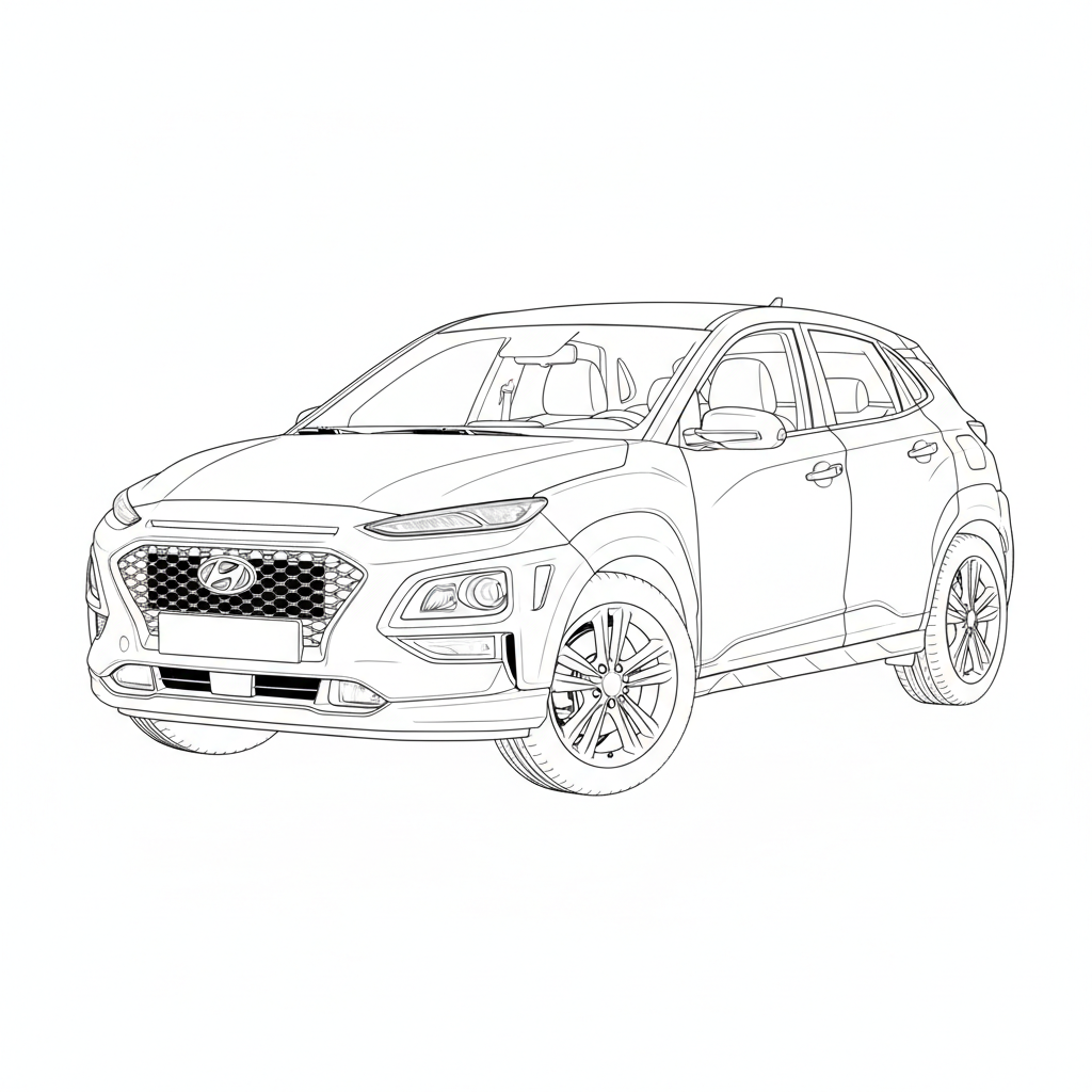 2020 HYUNDAI Kona coloring page
