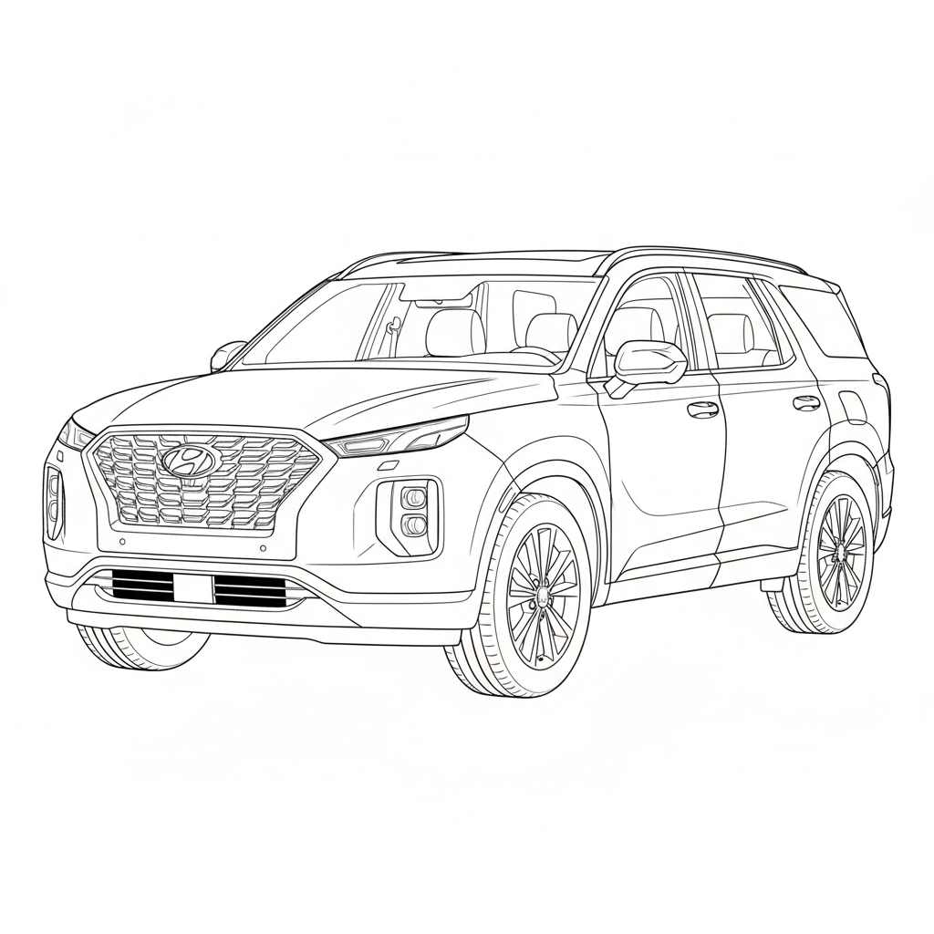 2020 HYUNDAI Palisade coloring page