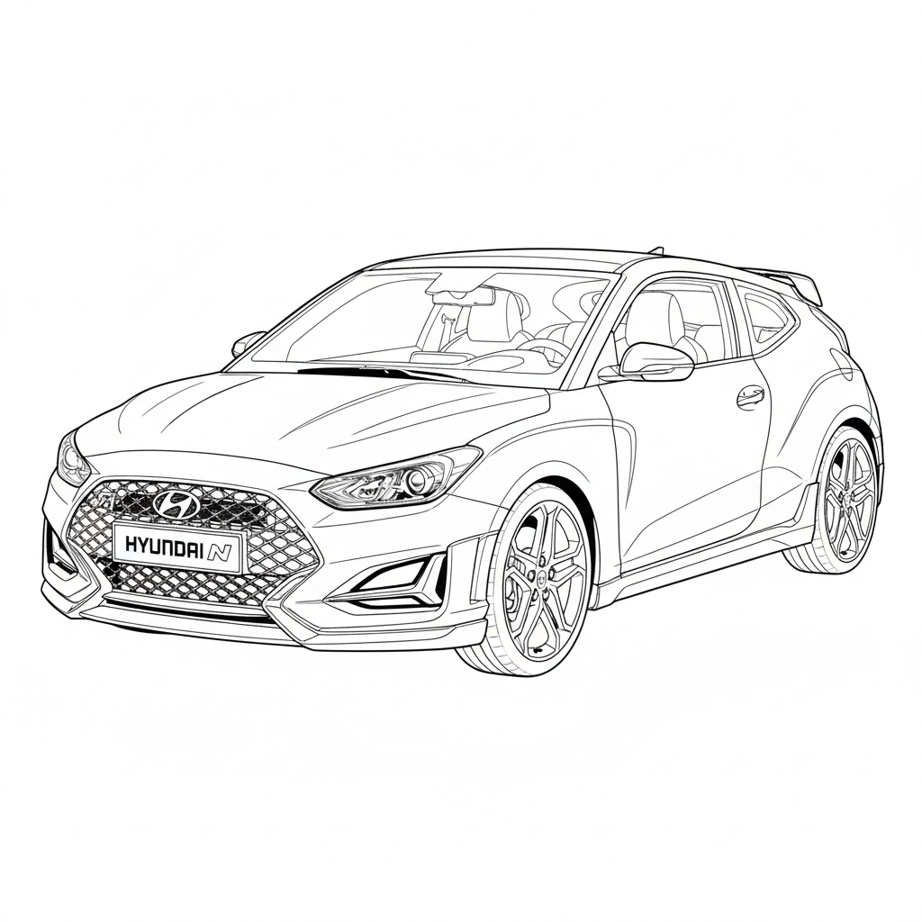 2020 HYUNDAI Veloster N coloring page