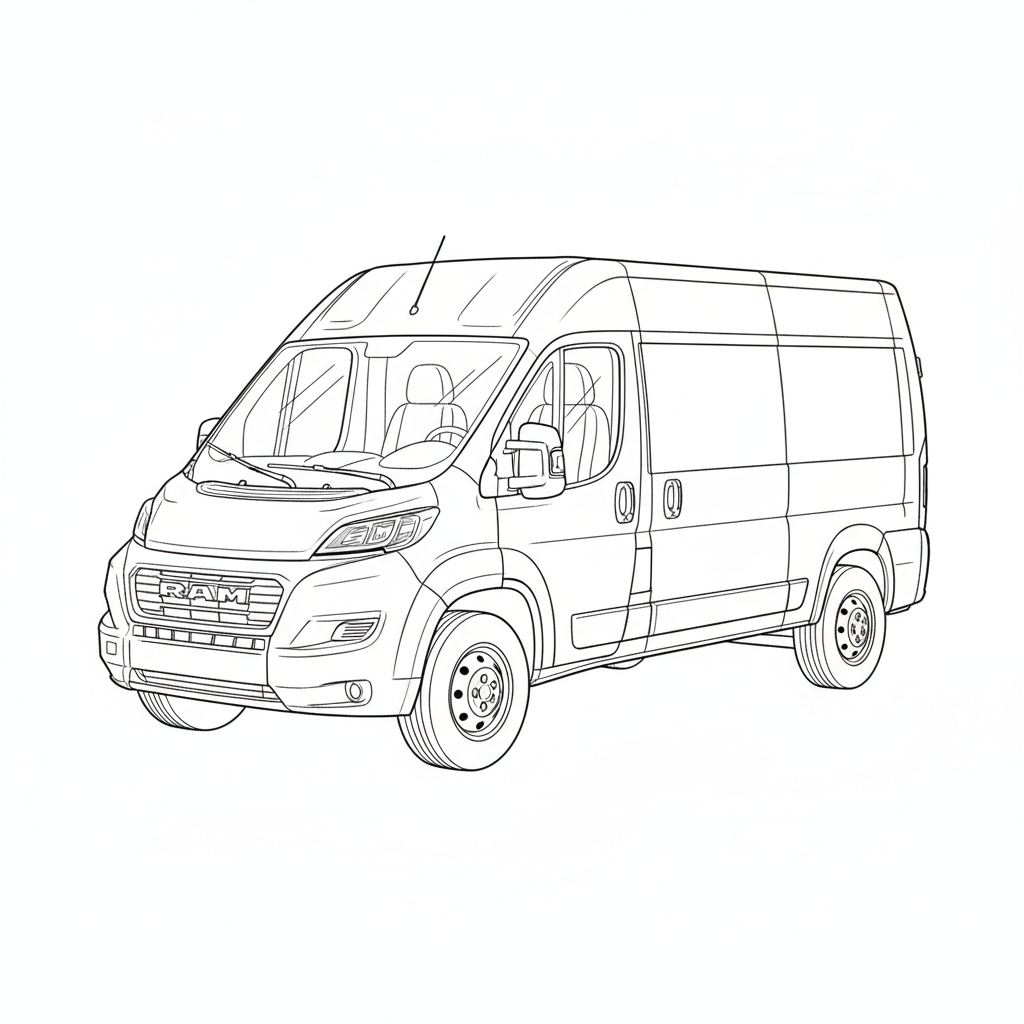 2020 ram ProMaster 1500 coloring page