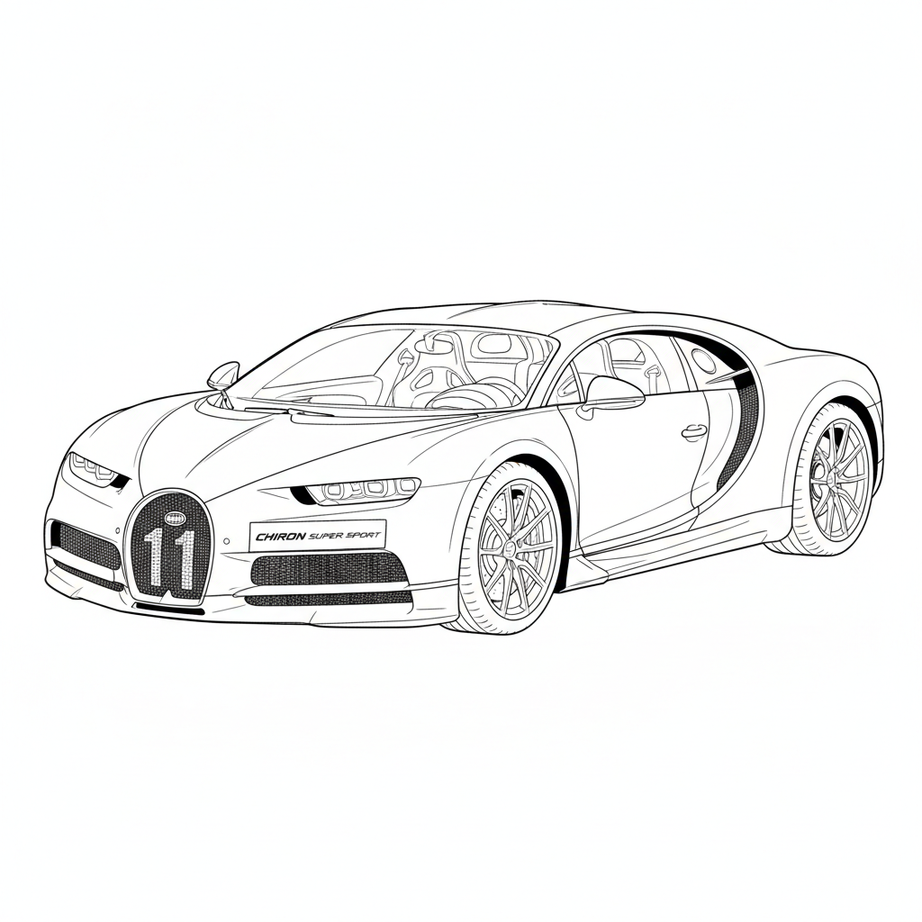 2021 BUGATTI Chiron Supersport coloring page