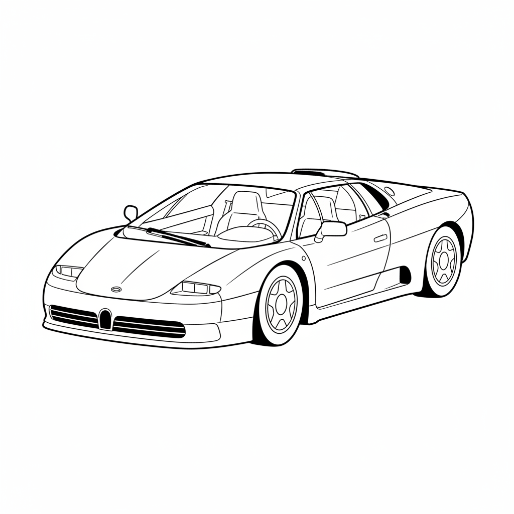 2021 BUGATTI EB110 coloring page