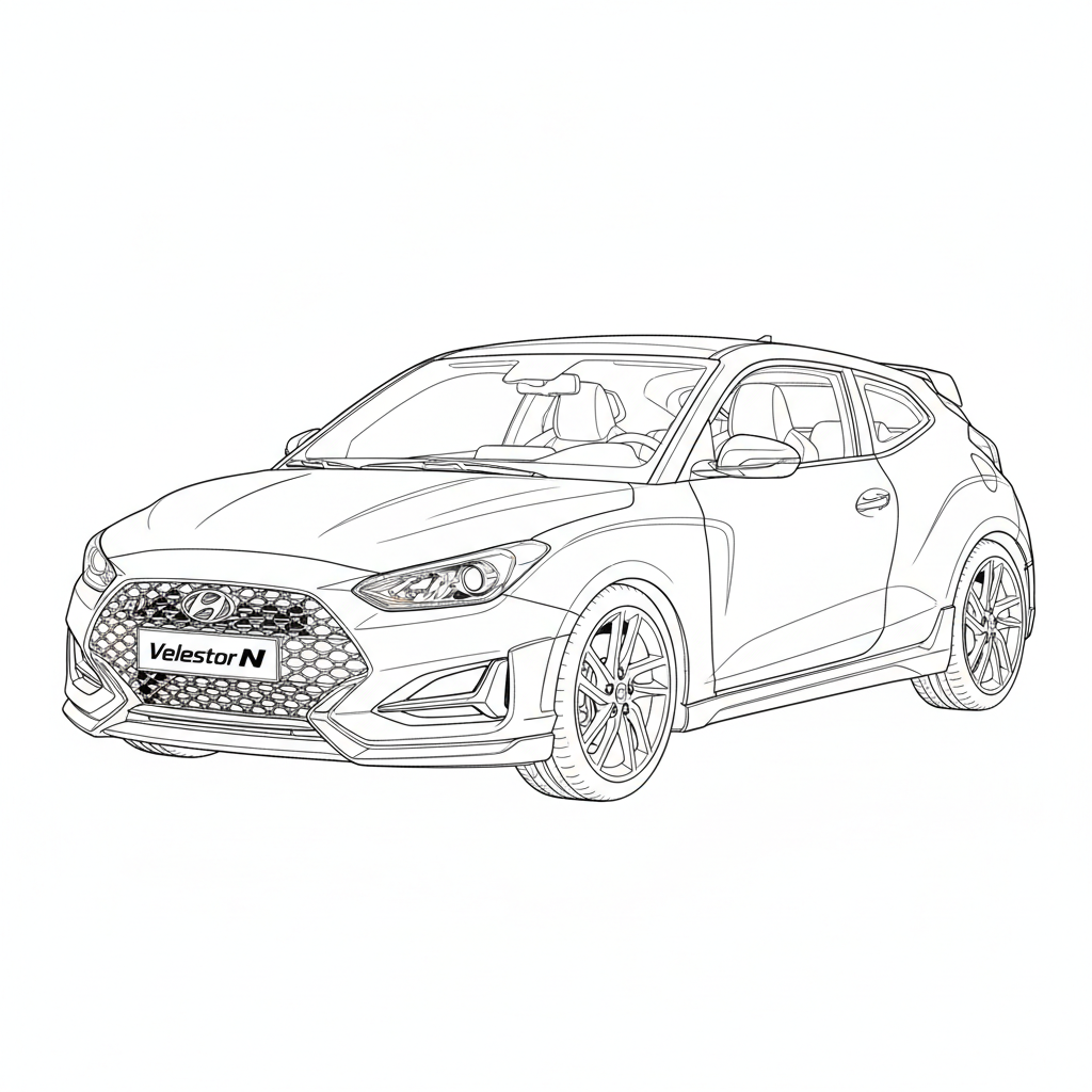 2021 HYUNDAI Veloster N coloring page