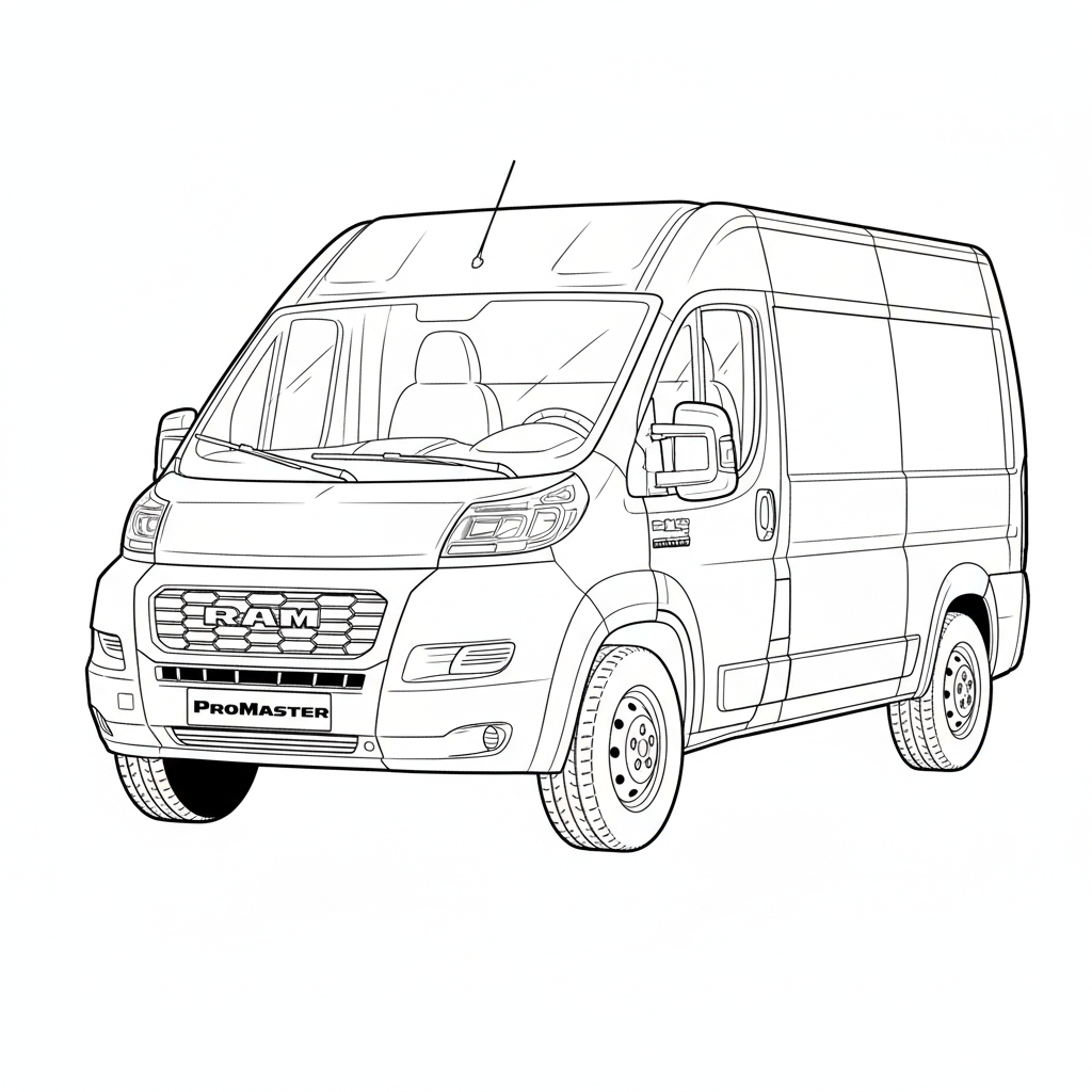 2021 ram ProMaster 1500 coloring page