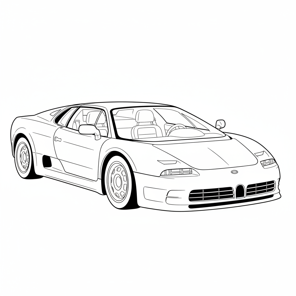 2022 BUGATTI EB110 coloring page