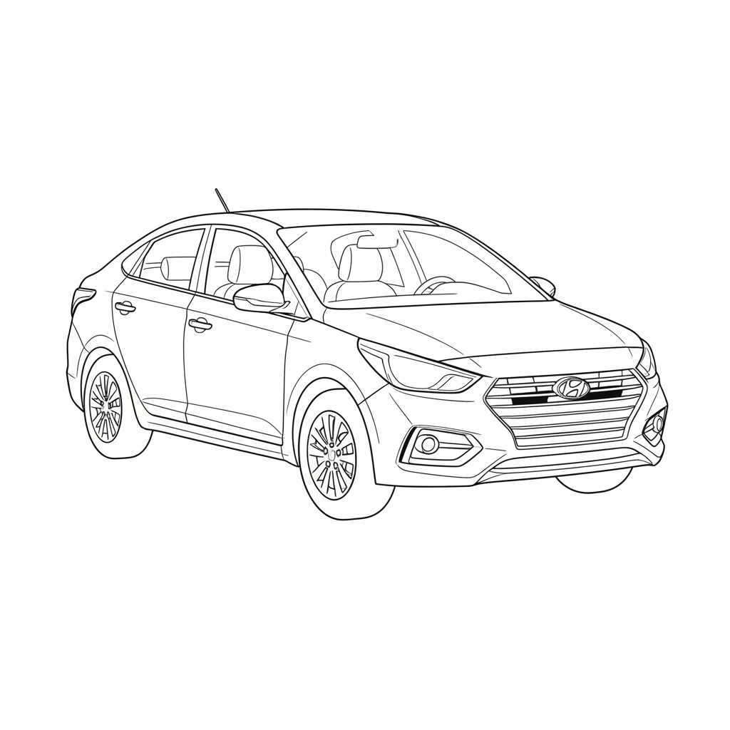 2022 HYUNDAI Accent coloring page