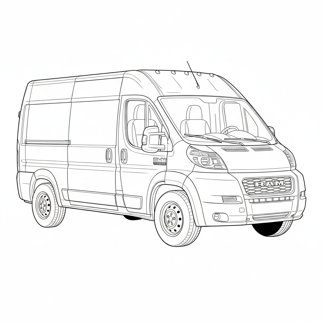 2022 ram ProMaster 1500 coloring page
