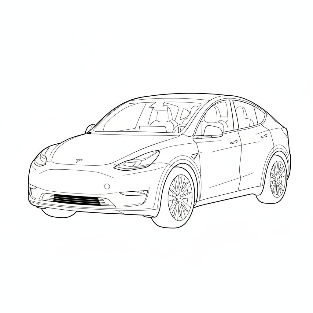 2022 TESLA Model Y coloring page