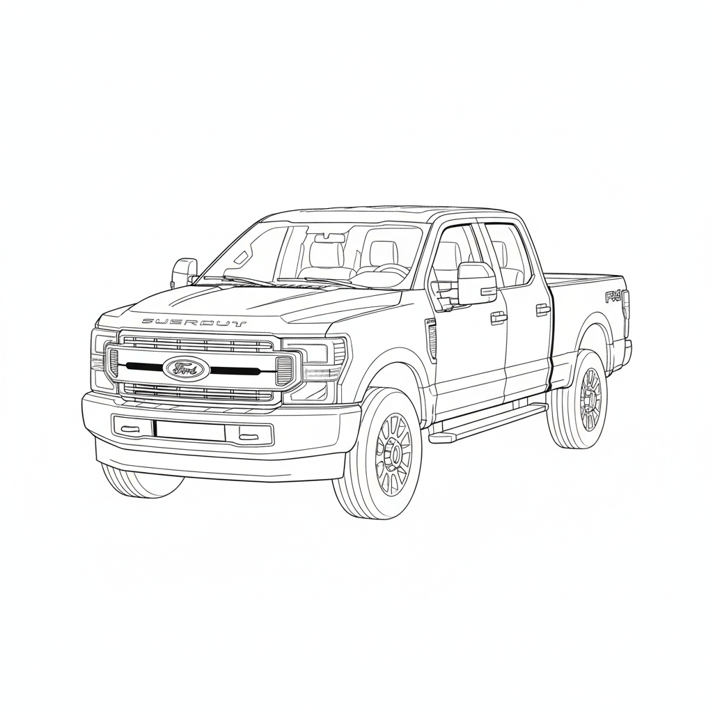 2023 FORD F-350 coloring page