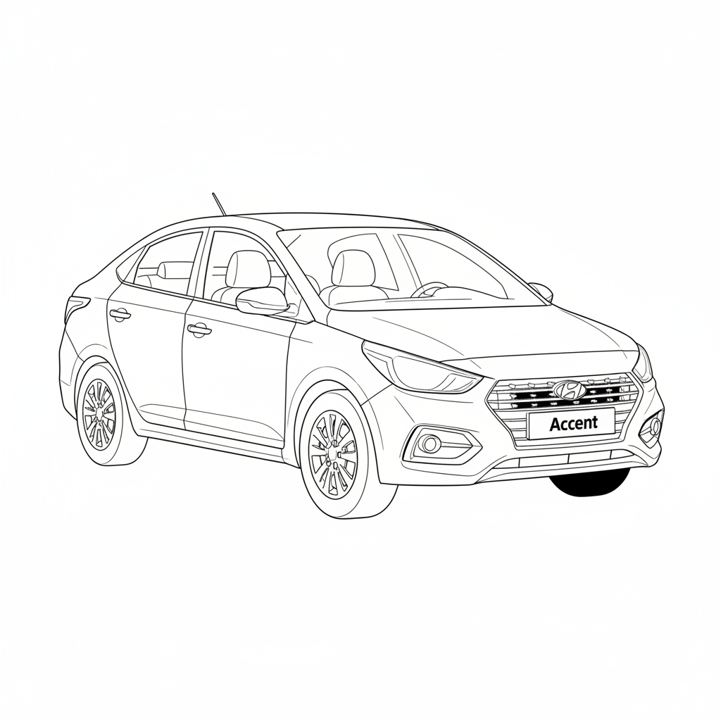 2023 HYUNDAI Accent coloring page