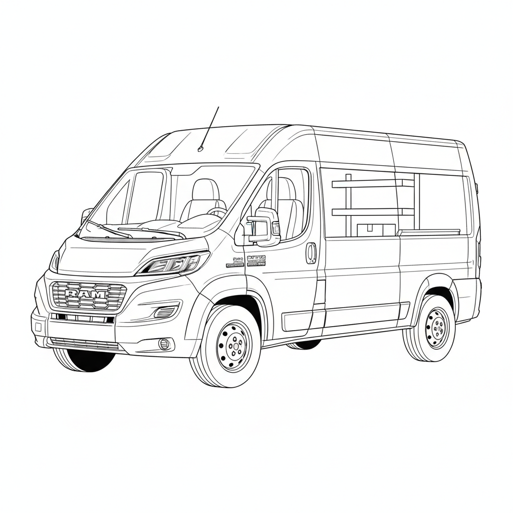 2023 ram ProMaster 1500 coloring page