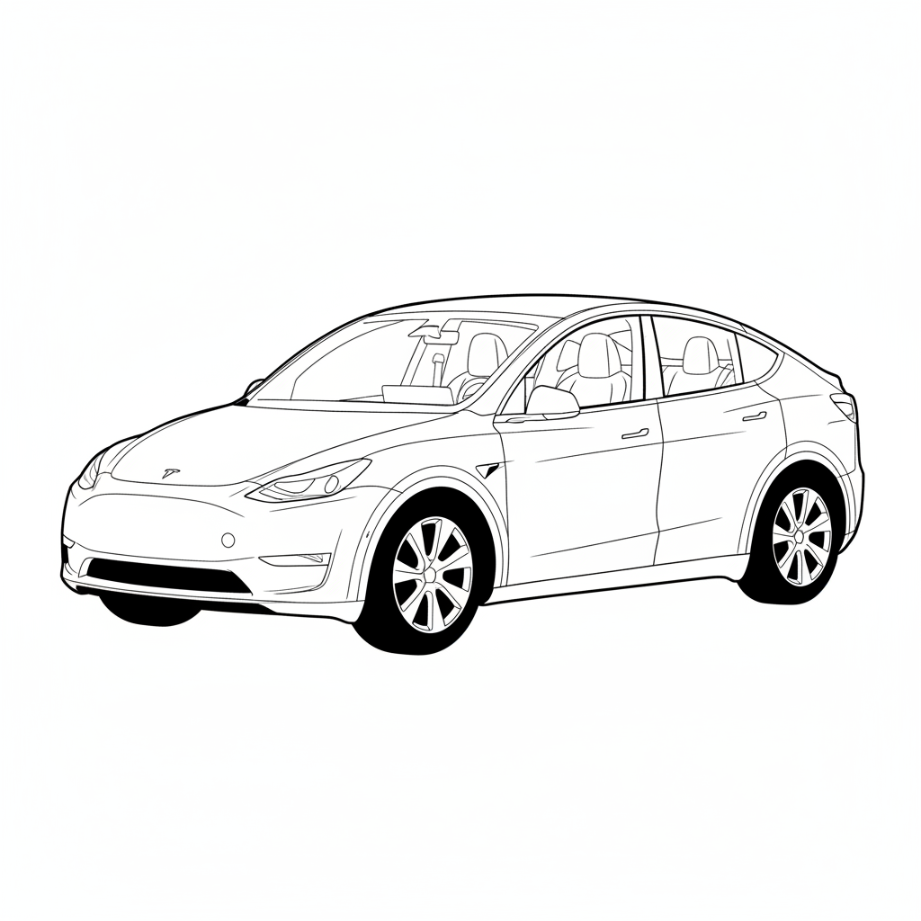2023 TESLA Model Y coloring page
