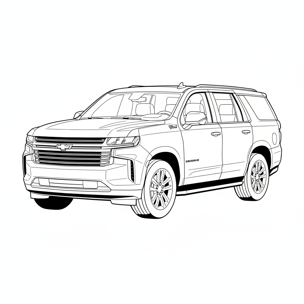 CHEVROLET Suburban HD coloring page preview