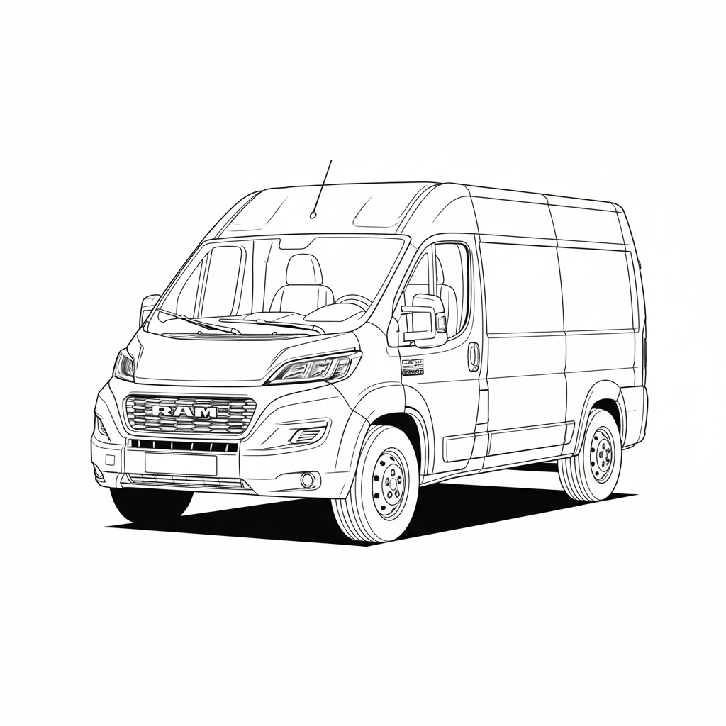 2024 ram ProMaster 1500 coloring page