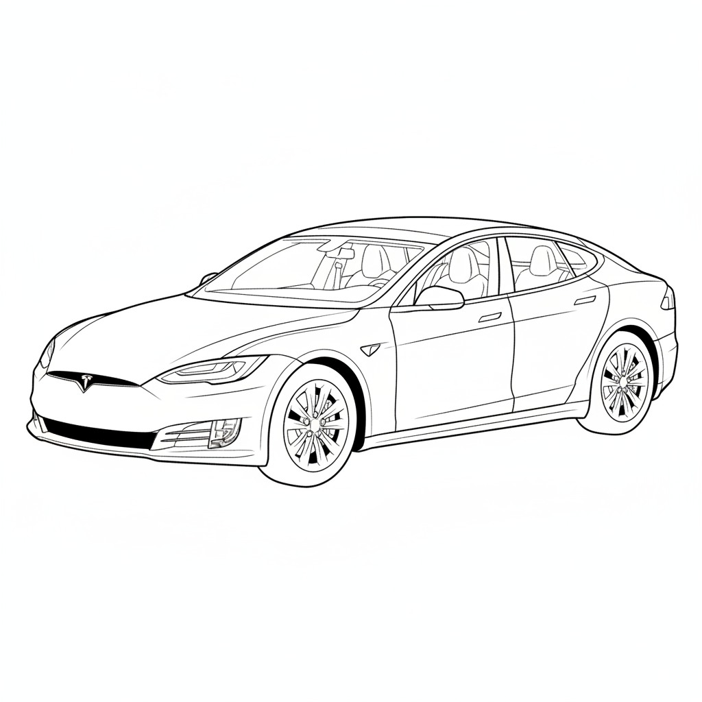 2024 TESLA Model S coloring page